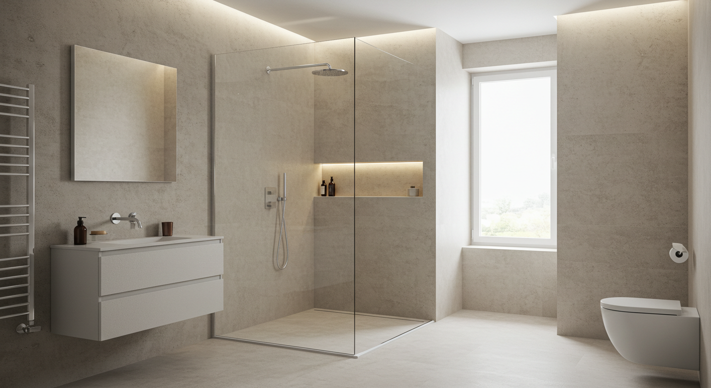 бесшовная отделка душевой