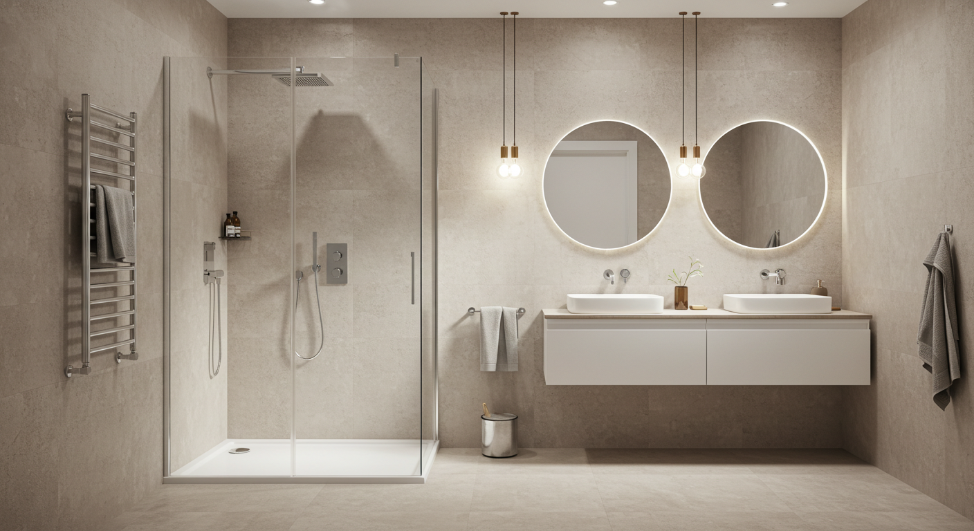 Почему выбирают микроцемент в душевой